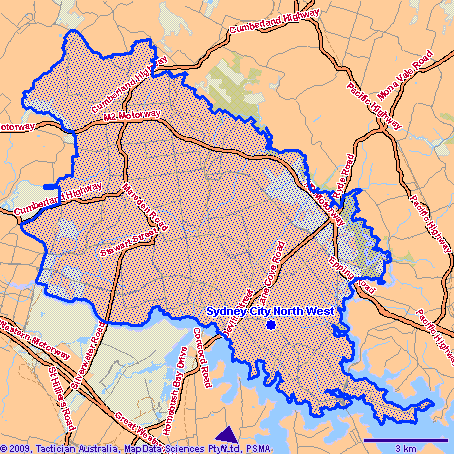 Sydney City NW Map